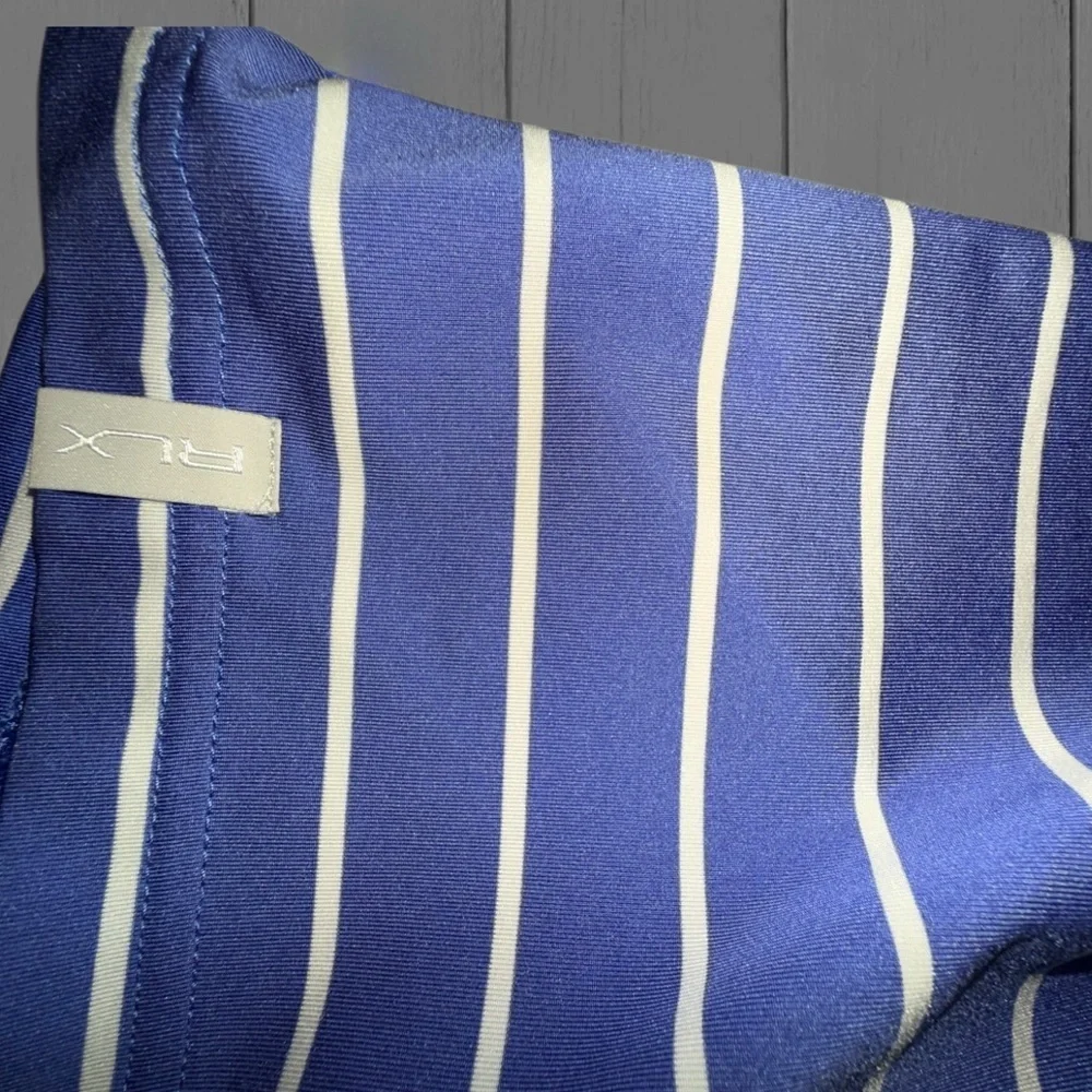 RLX Ralph Lauren Golf Polo Shirt Men’s Large Blue Stripe Performance Stretch